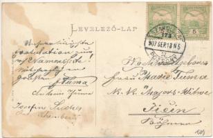 1907 Detrekőcsütörtök, Detrekeő-Csütörtök, Plavecky Stvrtok; Fő tér, templom. Wiesner Alfréd Nr. 67....