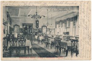 1905 Poprád, Tatra szálloda belső, étterem. Fuchs Gyula kiadása / hotel interior, restaurant (EK)