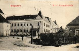 1909 Aranyosmarót, Zlaté Moravce; M. kir. Pénzügyigazgatóság, Úri utca / Financial Directorate