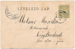 1904 Borosjenő, Borosineu, Ineu; Fő tér, templom / main square, church (fl)