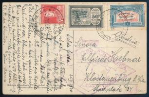 1930 Zeppelin 1. dél-amerikai repülés képeslap Bécsbe / Zeppelin 1st South America flight postcard to Vienna