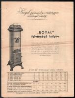 Royal Gyorsmérleg és Vasárugyár Részvénytársaság ismertető prospektusa árakkal, hajtott