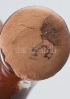 Stilizált oroszlán. Mázas kerámia, kis mázkopással, m: 18,5 cm