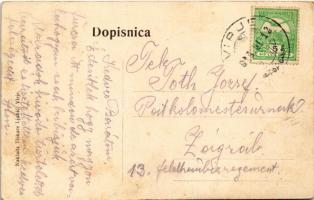 1913 Prodavíz, Virje; Urednictvo "Hrvatskih Novina" i kuca "Hrv. stedione" / újs...