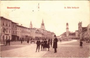 1909 Besztercebánya, Banská Bystrica; IV. Béla király tér, Nemzeti szálló, Löwy Jakab üzlete. Groszmann Testvérek kiadása / square, hotel, shops (Rb)