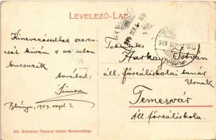 1909 Besztercebánya, Banská Bystrica; IV. Béla király tér, Nemzeti szálló, Löwy Jakab üzlete. Groszm...