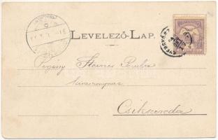 1900 Gyergyószentmiklós, Gheorgheni; Fő tér. Kricsa Péter kiadása / main square (EM)