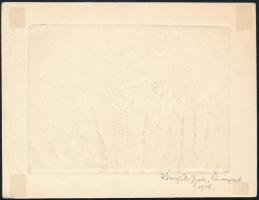 Komjáti-Wanyerka Gyula (1894-1958): Ex libris Vitéz Bayer-Bayor Ágost, rézkarc, papír, jelzett, 9,5×...