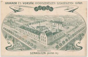 Szakolca, Uhorská Skalica (Nyitra); Hammer és Vorsák gyógyszerészeti szükségletek gyára / pharmaceutical needs factory. Art Nouveau (EK)