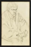 Paszterka jelzéssel: Portré. Ceruza, papír. Üvegezett fakeretben. 29×19,5 cm