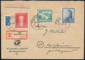 1949 Ajánlott levélen Goethe sor / Mi 108-110 on registered cover