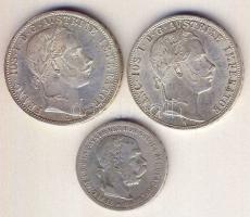 Ausztria 1861. 1Fl Ag (2x) T:2 + 1905. 1K Ag T:3