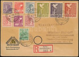 1948 Ajánlott Berlin helyi levél 10 db bélyeggel / Registered local Berlin cover with 10 stamps