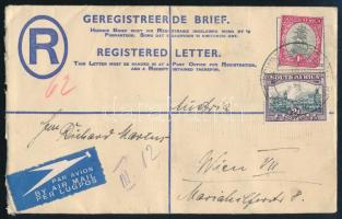 1936 Ajánlott légi levél 5 db bélyeggel Bécsbe / Registered airmail cover with 5 stamps to Vienna