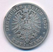 Német Államok / Poroszország 1877A 2M Ag "I. Vilmos" Berlin T:F patina, karc German States / Prussia 1877A 2 Mark Ag "Wilhelm I" Berlin C:F patina, scratch Krause KM#506
