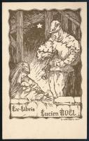 Wernaers jelzéssel: Ex libris Lucien Noel, klisé, papír, jelzett, 12×8 cm