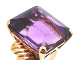14K arany (Au) gyűrű ametiszttel, j.n. br 5,66 g m: 52,