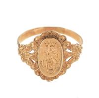 14K antik arany (Au) gyűrű nemesi monogrammal, j.n. 1,65 g m : 57