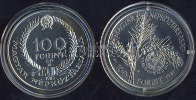 1981. 100Ft "FAO" T:BU Tanúsítvánnyal! + 1983. 100Ft "Czóbel" T:BU Tanúsítvánnyal!