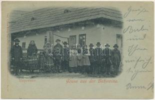 1898 (Vorläufer) Bukovina, Bucovina; Gruss aus Bukowina, Lippowaner. Leon König Czernowitz No. 52. / Lipoveni / Lipovan folklore (EK)