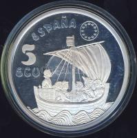 Spanyolország 1996. 5Ecu Ag "Coca de Mataro-hajó" T:PP