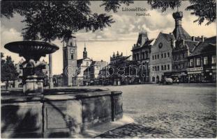 1932 Litomerice, Leitmeritz; Námestí / square, shops of Herrmann and Pelma (EK)