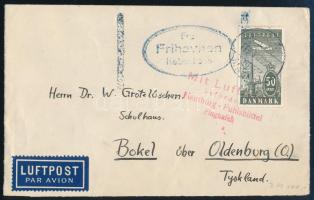 1934 Légi levél Oldenburgba / Airmail cover to Oldenburg