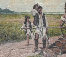 Jelzés nélkül, id. Vastagh György: Család (Kárvallott cigány). Olaj, vászon. Dekoratív fakeretben. 1...