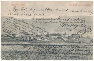 1906 Csíkszereda, Miercurea Ciuc; látkép, Mikó vár. Szvoboda József kiadása. Biró József fényképész felvétele / general view (EB)