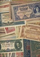 1852-től 102 klf bankjegy, benne emigrációs "Kossuth-bankó", Osztrák-Magyar Bank, jobbak T...