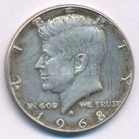 Amerikai Egyesült Államok 1968D 1/2$ Ag "Kennedy" T:XF karc USA 1968D 1/2 Dollar Ag "...