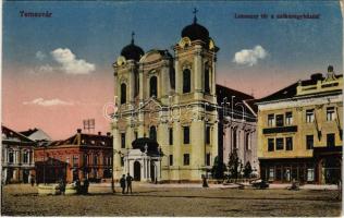 Temesvár, Timisoara; Losonczy tér, Székesegyház / square, cathedral (ragasztónyom / glue marks)