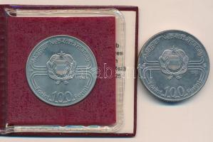 1982. 100Ft Cu-Ni "Labdarúgó világbajnokság 1982" (2x), egyik műbőr tokban, tanúsítvánnyal...