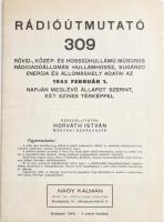 1943 Bp., Rádió-útmutató 309, rádió-állomáshelyek adatai, összeáll.: Horváth István