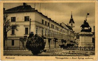 1942 Kolozsvár, Cluj; Vármegyeháza, Szent György szobor / county hall, statue (EK)