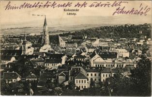 1909 Kolozsvár, Cluj; látkép. Fabritius Erik és Társa kiadása / general view (szakadás / tear)