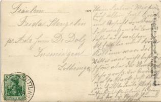 1913 Tuttlingen, children in German folk costumes in front of a decorated horse cart. E. Kugler phot...