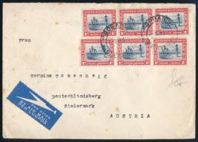 1938 Légi levél 12 db bélyeggel Ausztriába / Airmail cover with 12 stamps to Austria