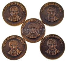 ~1990. "Louis Braille 1809-1852" kétoldalas bronz emlékérem (5x) (35mm) T:AU ~1990. "Louis Braille 1809-1852" two-sided bronze commemorative medallion (5x) (35mm) C:AU