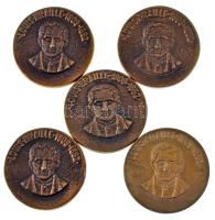 1990 k. "Louis Braille 1809-1852" kétoldalas bronz emlékérem (5x) (35mm) T:AU ~1990. "Louis Braille 1809-1852" two-sided bronze commemorative medallion (5x) (35mm) C:AU