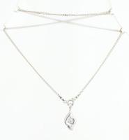 Ezüst (Ag) nyaklánc cirkón kővel, jelzett, 0,925 bruttó:6,15 g Dobozzal