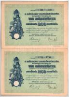 1927. Mándok "Mándoki Takarékpénztár Részvénytársaság" tíz részvénye egyenként 20P-ről, ös...