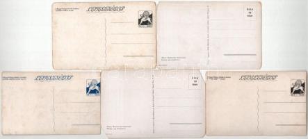 5 db RÉGI motívum képeslap: madár művészlapok (Magyar Földrajzi Intézet rt. kiadása. Székesfőv. álla...