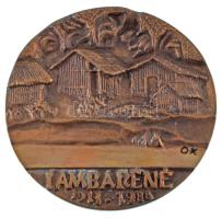 Ócsai Károly (1938-2011) DN "Dr. Albert Schweitzer / Lambaréné 1913-1988" kétoldalas, öntö...