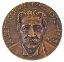 Kampfl József (1938-2020) 1990. Albert Schweitzer 1875-1965 / 3. Zeneterápiás Konferencia 1990 március 31 Pécs kétoldalas, öntött bronz emlékérem (69mm) T:AU