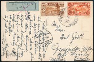1936 Légi képeslap Ausztriába / Airmail postcard to Austria