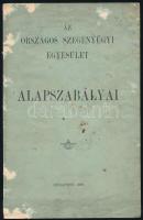 1909 Az Országos Szegényügyi Egyesület alapszabályai. Bp., 1909, k.n. 8 p. Tűzött papírkötés, foltos és sérült borítóval, foltos lapokkal.