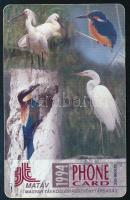 1994 MATÁV telefonkártya, 50 egység, Védett madarak - gyurgyalag. Nyomdahibás, a képen szereplő madá...