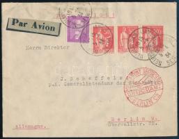 1934 Légi levél 4 db bélyeggel Berlinbe küldve / Airmail cover to Berlin NEUILLY SAINT JAMES