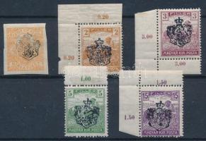 Pétervárad 1919 5 db bélyeg